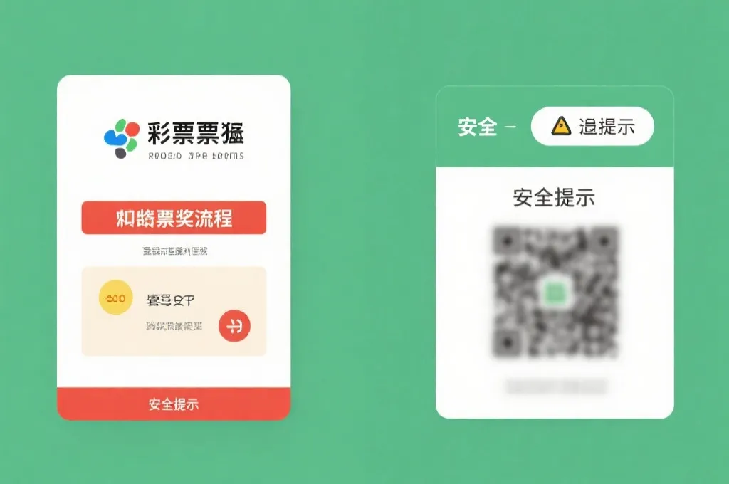 彩票兑奖流程与安全提示插画